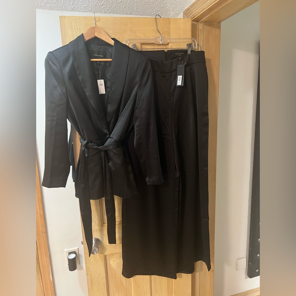 Banana Republic satin suit